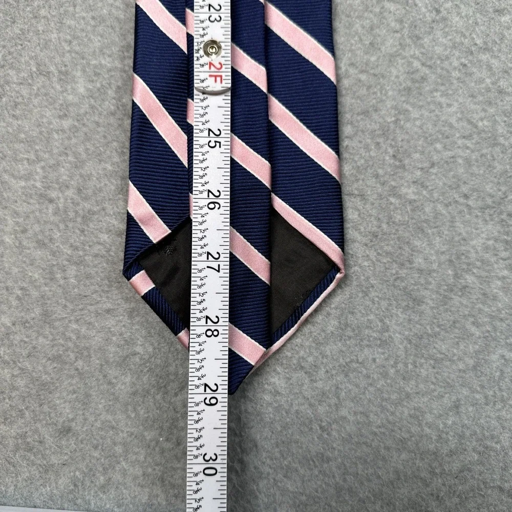 Brooks Brothers 346 Silk Striped Tie Navy Pink Repp Classic Mens 58x3.6in NOTE
